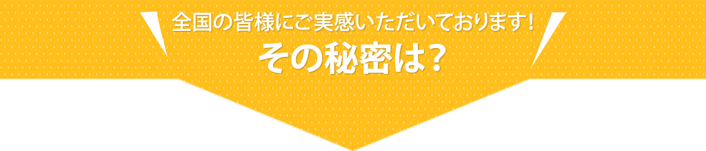 ご実感その秘密は？